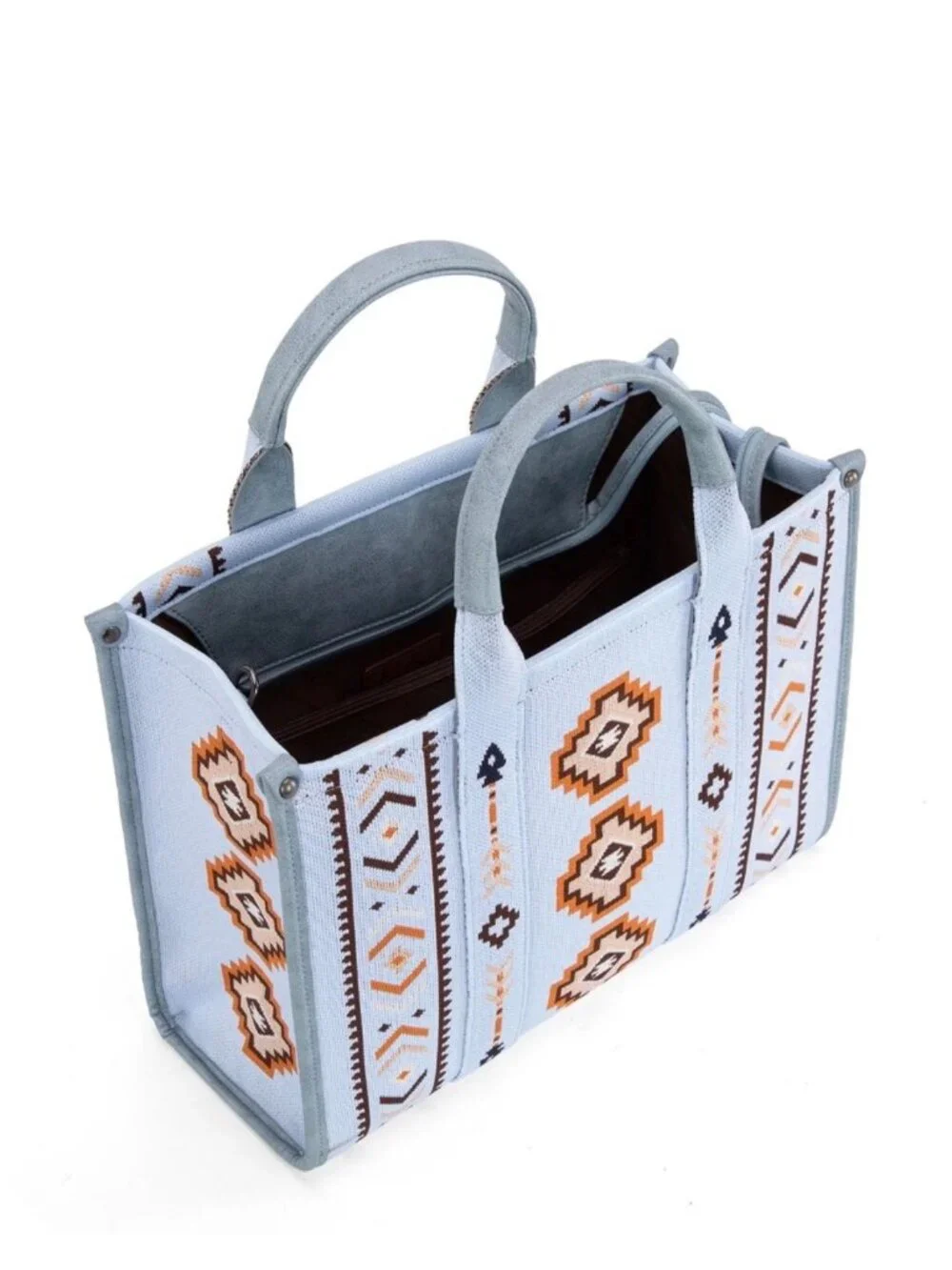 Montana West Aztec Retro Arrows Dual Sided Print Large Tote/Crossbody Jean